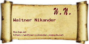 Waltner Nikander névjegykártya